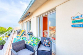 C5 - 2 BDR Blvd Carnot - 10 min Palais - AC & Terrace Sea View